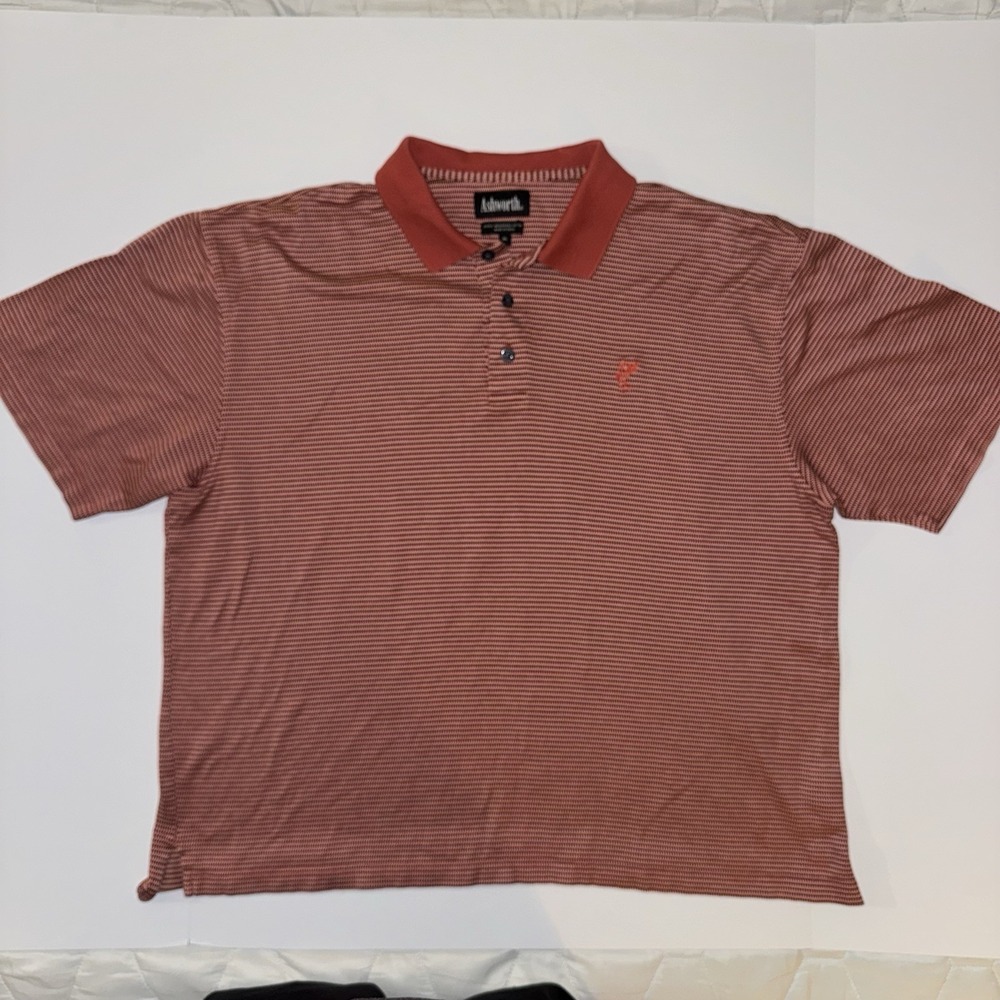 Men's XL Ashworth Golf Polo Shirt Striped